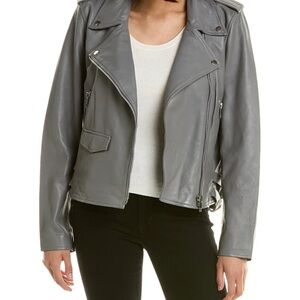 Walter Baker "Liz" leather biker cropped jacket. Size L.